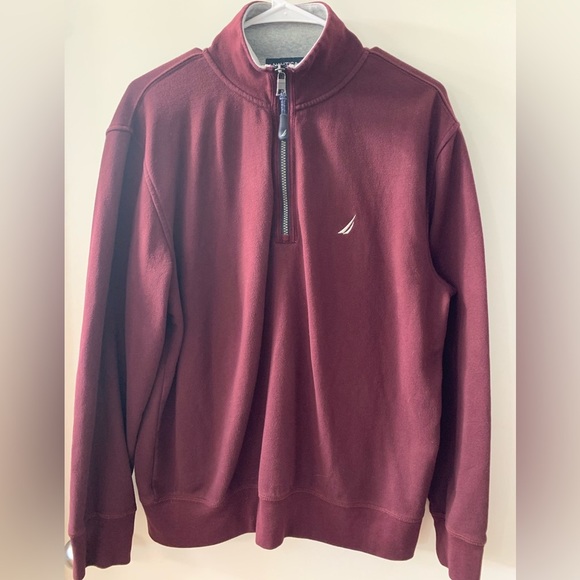 Nautica Other - Nautica Men’s 1/4 Zip Pullover Sweatshirt Dark Red Size Medium